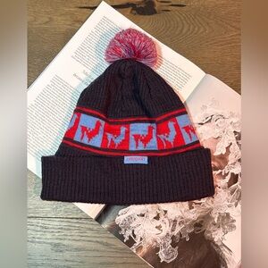 Cotopaxi Pom Beanie Wool Blend In Dark Navy / Red OS